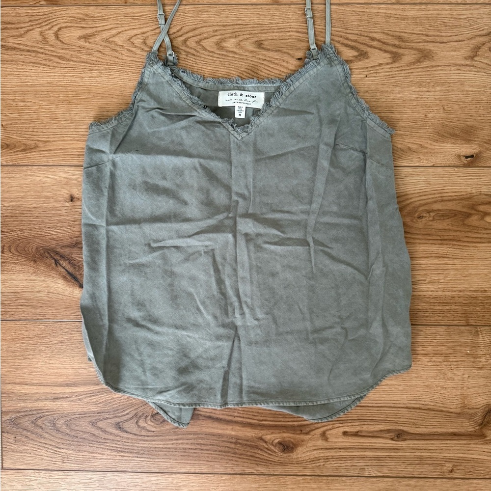 Anthropologie Cloth & Stone Green Sleeveless Camisole Top